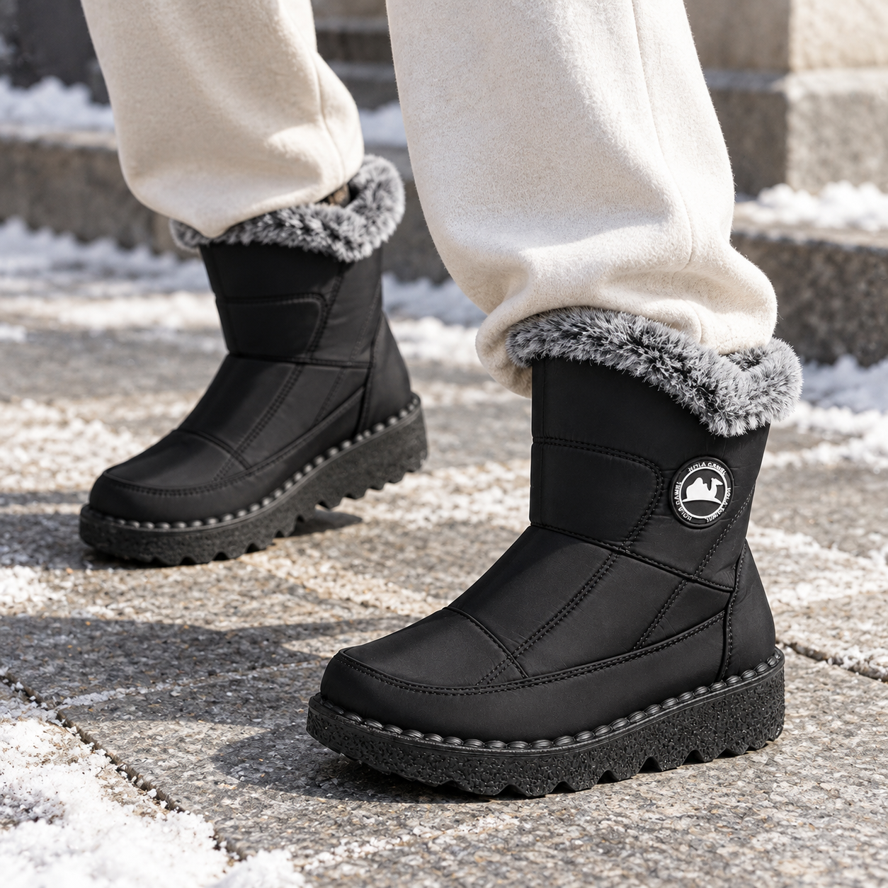 Women’s Fleece-Lined Zipper Winter Boots