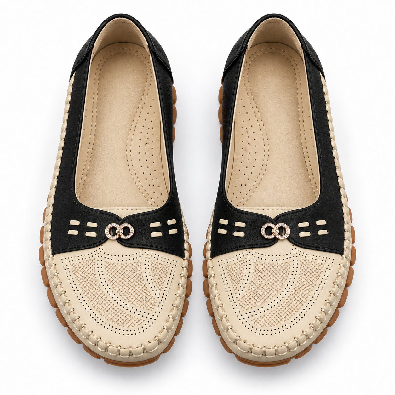Chain-Detail Slip-On Flats