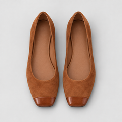 Women’s Colorblock Suede Square-Toe Flats