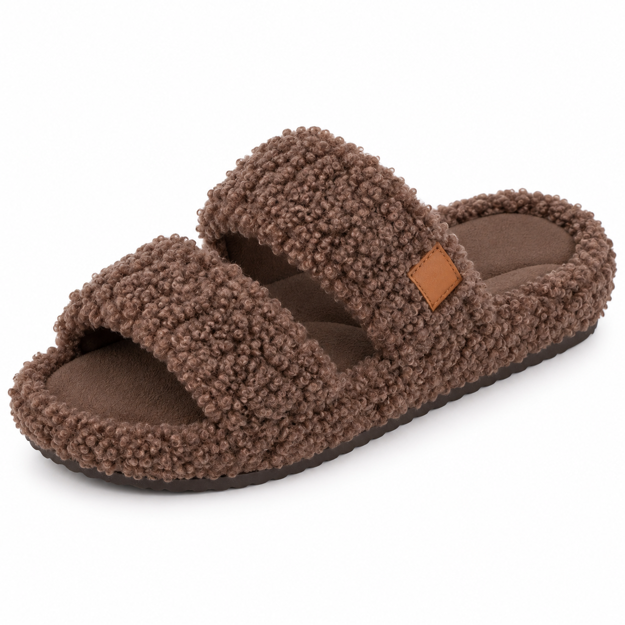 Women’s Fuzzy Double-Strap Slide Slippers