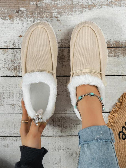 Women’s Fleece-Lined Slip-On Loafers – Warm & Comfortable Casual Shoes