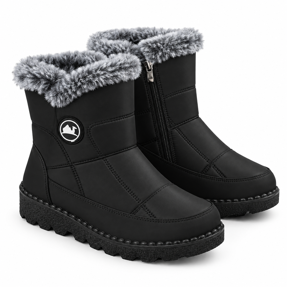 Women’s Fleece-Lined Zipper Winter Boots