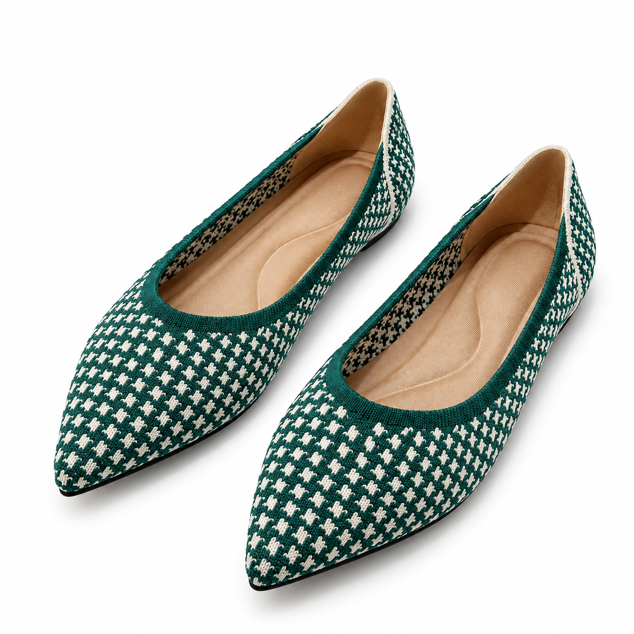 Women’s Houndstooth Knit Ballet Flats