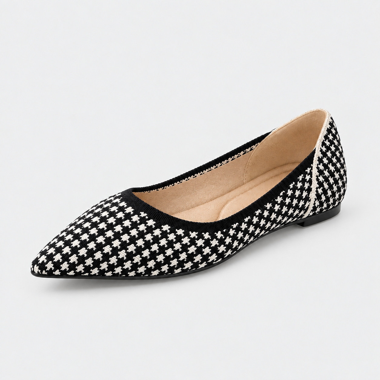 Women’s Houndstooth Knit Ballet Flats