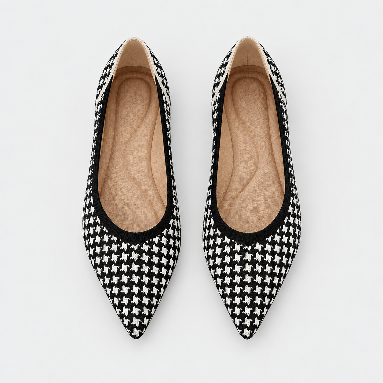 Women’s Houndstooth Knit Ballet Flats