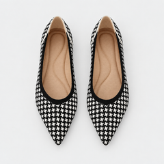 Women’s Houndstooth Knit Ballet Flats